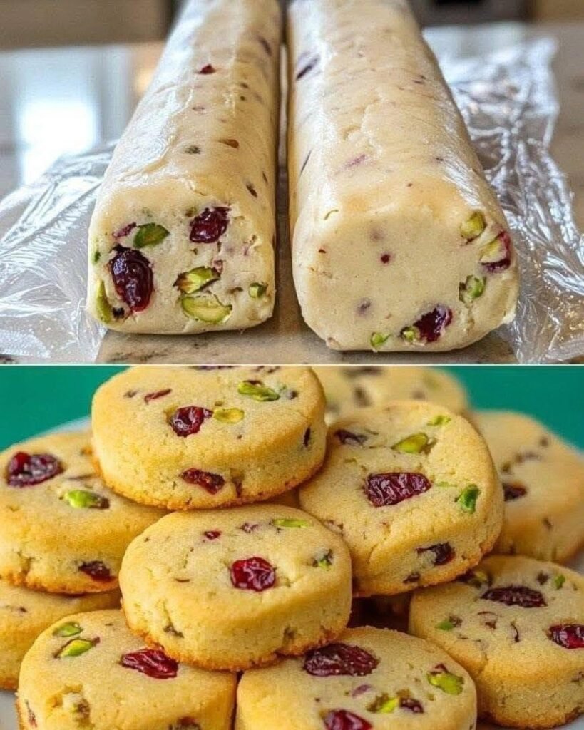 Sourdough Pistachio Cranberry Shortbread Cookies (Full Recipe)